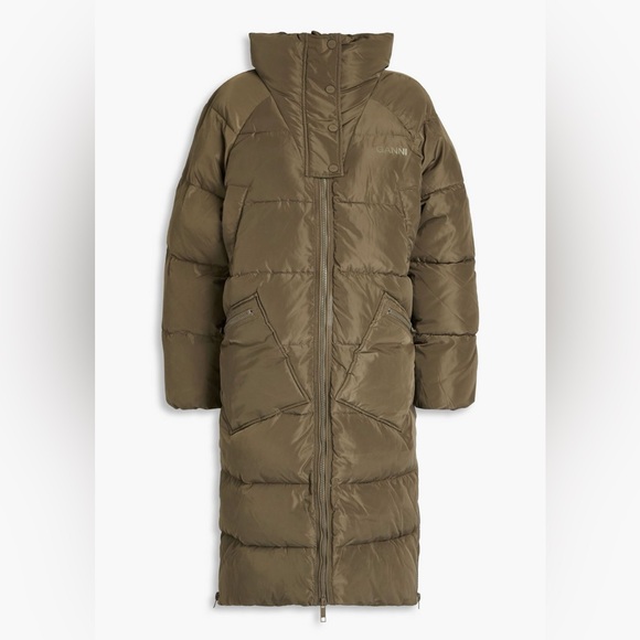 Ganni Tech Puffer Oversized Coat - Picture 1 of 8